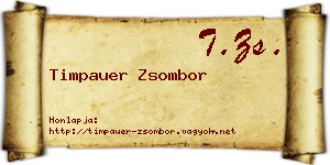 Timpauer Zsombor névjegykártya